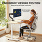 Kyspho Single Monitor Arm for 13 to 34 Inch Screens, Holds 19.8 lbs, Monitor Stand with C-Clamp Tool-Free Mount, Cable Management, Adjustability for Swivel, Tilt, and Rotation, Max 100x100mm