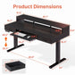 55" X 26" Electric Standing Desk with 2 Drawers & Large Keyboard Tray, Adjustable Sit Stand Computer Desk with 4 4 Memory Presets, C-Clamp Compatible Home Office Desk, Black