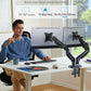 Dual Monitor Mount Desk Stand for 13 to 27 inch Screens Height Adjustable with C Clamp Grommet Mounting Base