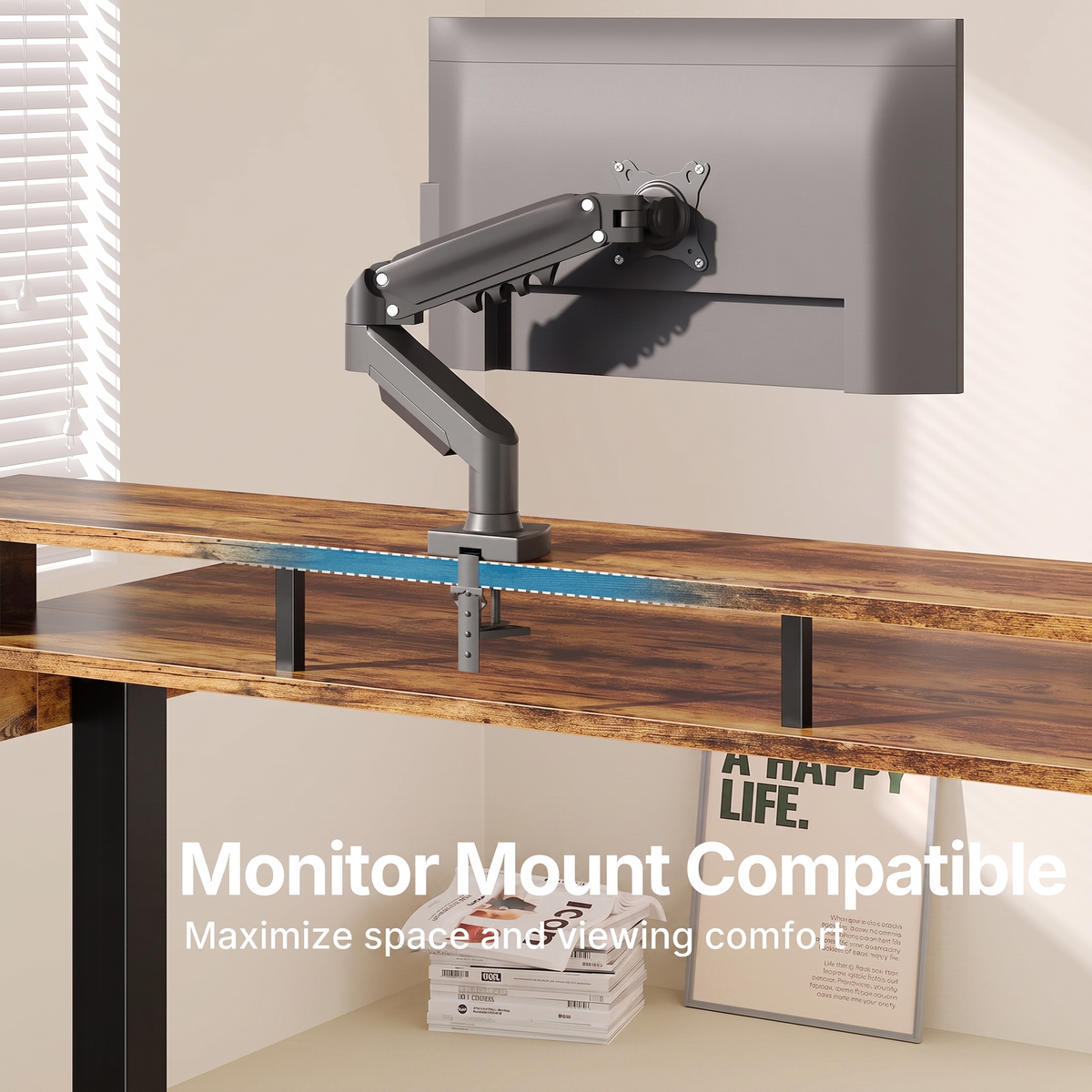 55" X 26" Electric Standing Desk with 2 Drawers & Large Keyboard Tray, Adjustable Sit Stand Computer Desk with 4 4 Memory Presets, C-Clamp Compatible Home Office Desk, Walnut