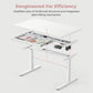 Kyspho Electric Standing Desk with Built-in Drawer, 48" x 24" Adjustable Height Computer Desk, 4 Memory Presets for Home Office, White