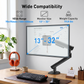 Kyspho Single Monitor Arm for 13-32 Inch Screens,Holds 19.8 lbs, Monitor Stand with Tension Spring,Full Motion Visual Adjustment Monitor Mount,C-Clamp & Grommet Hole,Max 100x100mm