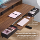 55" X 26" Electric Standing Desk with 2 Drawers & Large Keyboard Tray, Adjustable Sit Stand Computer Desk with 4 4 Memory Presets, C-Clamp Compatible Home Office Desk, Walnut