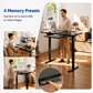 Kyspho 48" x 24" Electric Standing Desk with Keyboard Tray Adjustable Sit Stand up Desk with Headphone Hook & 4 Height Memory Pre-Set Black