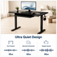 Kyspho 48" x 24" Electric Standing Desk with Keyboard Tray Adjustable Sit Stand up Desk with Headphone Hook & 4 Height Memory Pre-Set Black