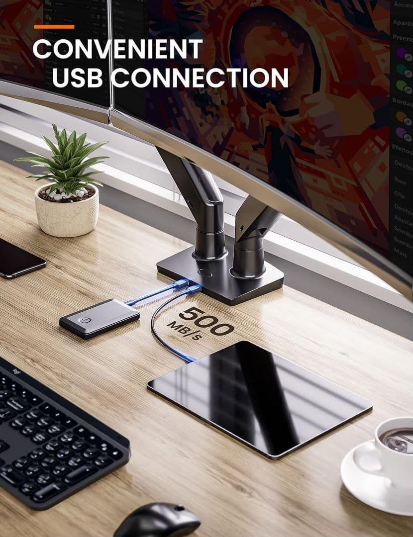 Keyboard Tray Under Desk, 360 Adjustable Ergonomic Sliding Keyboard Mouse Tray, Black