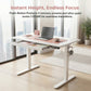 Kyspho Electric Standing Desk with Built-in Drawer, 48" x 24" Adjustable Height Computer Desk, 4 Memory Presets for Home Office, White