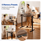 Kyspho 48" x 24" Electric Standing Desk with Keyboard Tray Adjustable Sit Stand up Desk with Headphone Hook & 4 Height Memory Pre-Set Walnut