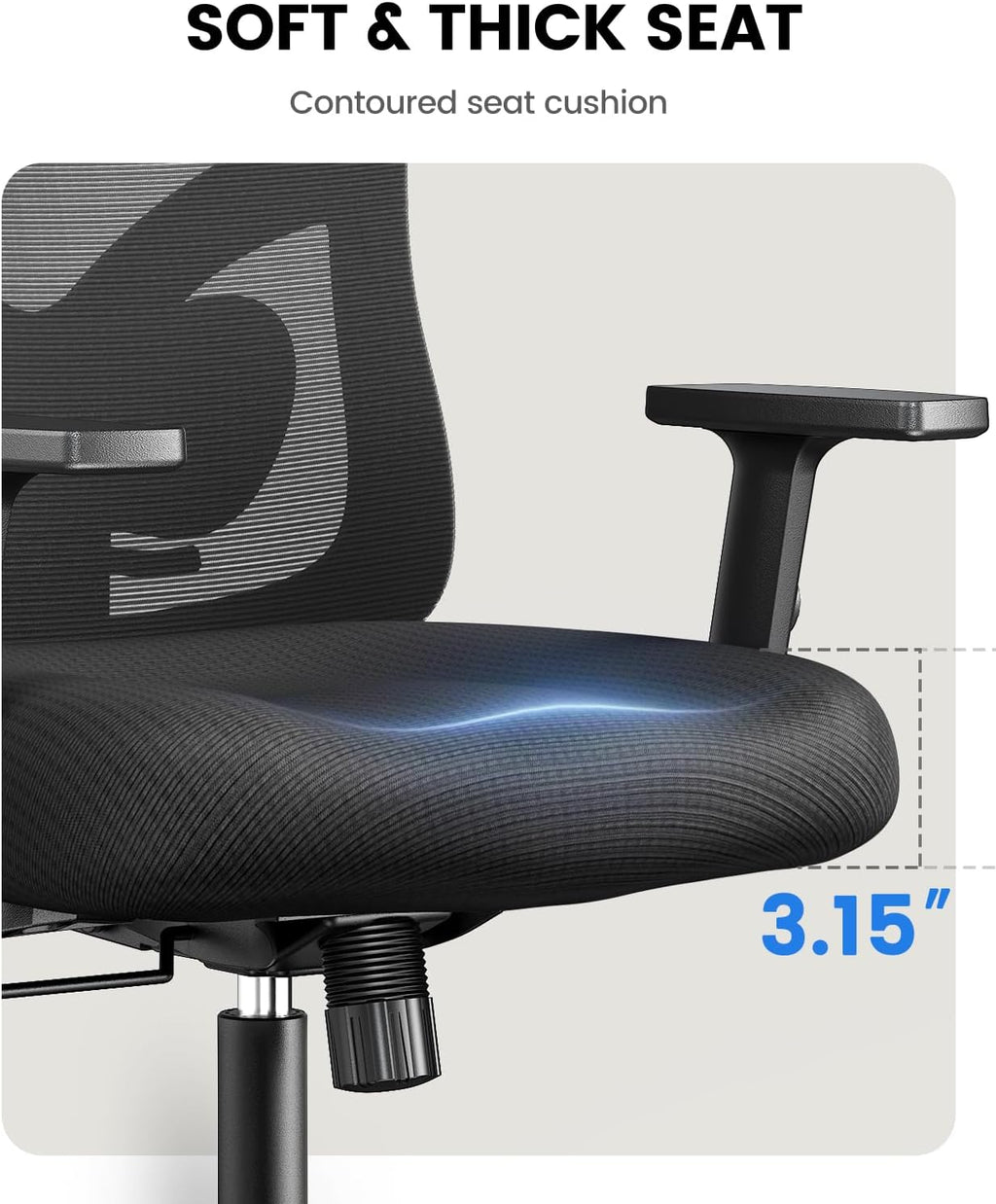 Home Office High Back Chair Mesh Lumbar Support, Swivel Computer Desk Chair with Adjustable Armrest, Max 300lbs - Walmart.com