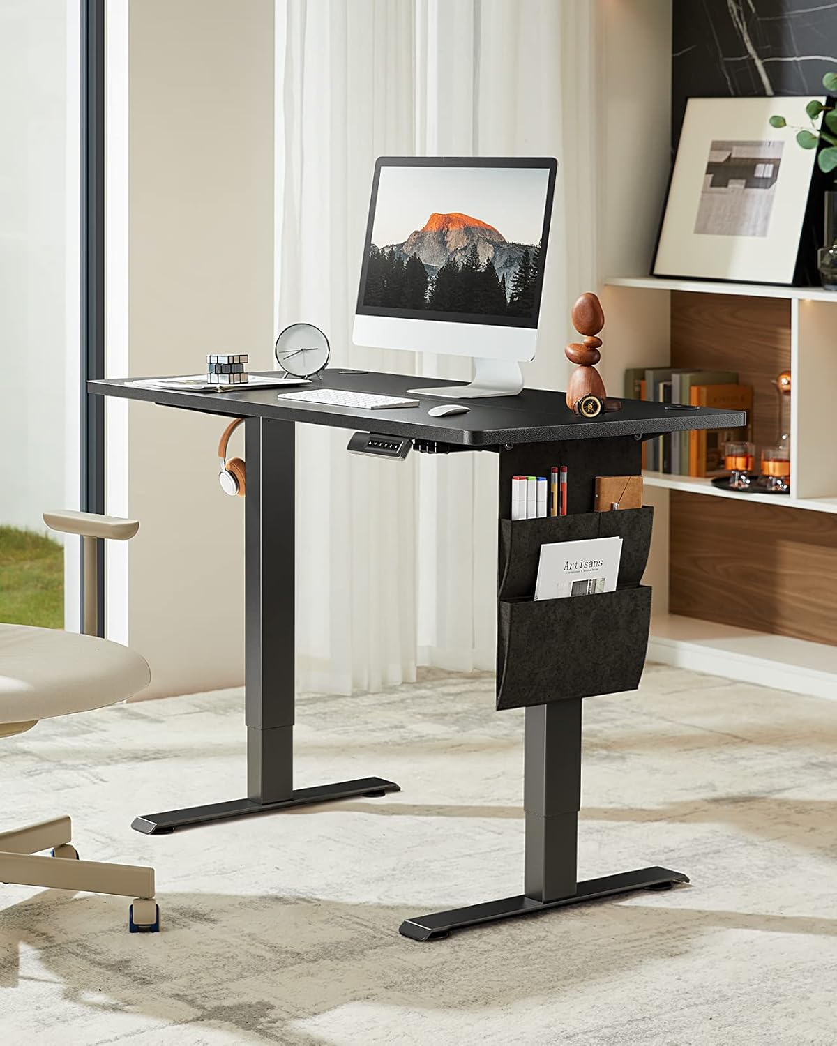48x24 Inch Electric Standing Desk Adjustable Height with Storage Bag, Ergonomic Computer Stand Up Desk Table with Headphone Hook for Home Office - Walmart.com