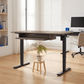 Kyspho 48" x 24" Electric Standing Desk with Keyboard Tray Adjustable Sit Stand up Desk with Headphone Hook & 4 Height Memory Pre-Set Walnut