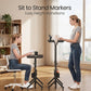 Kyspho Mobile Standing Desk with Wheels & Storage, Adjustable Height Rolling Laptop Cart with Cup Holder, Fits Treadmills, Black, 31.5" x 15.75"