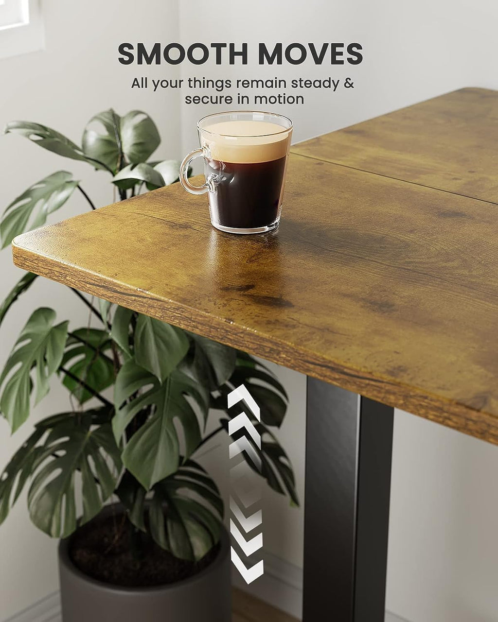 Electric Standing Desk with Drawer, Adjustable Height Sit Stand Up Desk, Home Office Desk Computer Workstation, 55x28 inch, Vintage Brown - Walmart.com
