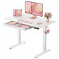 Kyspho Electric Standing Desk with Built-in Drawer, 48" x 24" Adjustable Height Computer Desk, 4 Memory Presets for Home Office, White