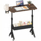Kyspho Rolling Standing Desk Adjustable Height, Mobile Stand Up Desk for Walking Pad and Treadmill, Portable Computer Table with Wheels, 31.5"x15.75" Height 28.7"-46.1", Walnut