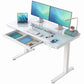 Kyspho Glass Top Electric Standing Desk with USB Charging Ports, 40" x 24" Height Adjustable One-Piece Desk, Sit Stand Computer Desk with Seamless Desktop for Home Office