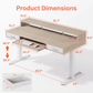 55" X 26" Electric Standing Desk with 2 Drawers & Large Keyboard Tray, Adjustable Sit Stand Computer Desk with 4 4 Memory Presets, C-Clamp Compatible Home Office Desk, Natrual