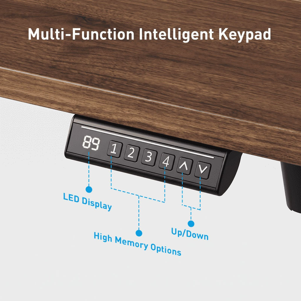 Kyspho 32" Small Electric Standing Desk Adjustable Height, 4 Memory Height Settings, Sit Stand Up Desk for Home Office & Computer Workstation, Black Walnut