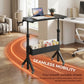 Kyspho Mobile Standing Desk with Wheels & Storage, Adjustable Height Rolling Laptop Cart with Cup Holder, Fits Treadmills, Black, 31.5" x 15.75"