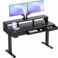 55" X 26" Electric Standing Desk with 2 Drawers & Large Keyboard Tray, Adjustable Sit Stand Computer Desk with 4 4 Memory Presets, C-Clamp Compatible Home Office Desk, Black