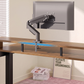 55" X 26" Electric Standing Desk with 2 Drawers & Large Keyboard Tray, Adjustable Sit Stand Computer Desk with 4 4 Memory Presets, C-Clamp Compatible Home Office Desk, Walnut