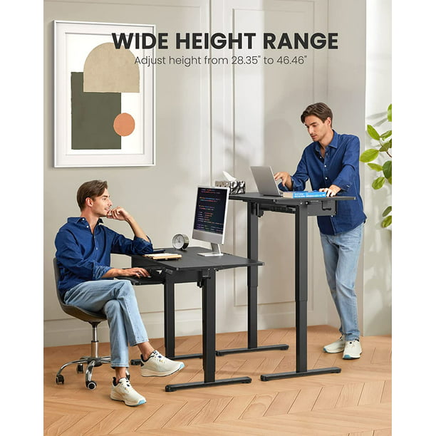 Electric Standing Desk with Keyboard Tray, Adjustable Height Sit Stand Up Desk, Home Office Desk Computer Workstation 55x28 Inches, Black - Walmart.com