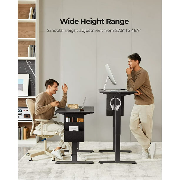40x24 Inch Electric Standing Desk Adjustable Height with Storage Bag, Ergonomic Computer Stand Up Desk Table with Headphone Hook for Home Office - Walmart.com