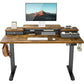 Electric Standing Desk with Double Drawers, 55x28 inch Adjustable Height Sit Stand Up Desk, Home Office Desk Computer Workstation with Storage Shelf, Vintage Brown - Walmart.com