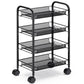 4 Tier Metal Mesh Rolling Utility Cart Storage Cart with 4 Wire Baskets and Lockable Wheels for Home Kitchen - Walmart.com