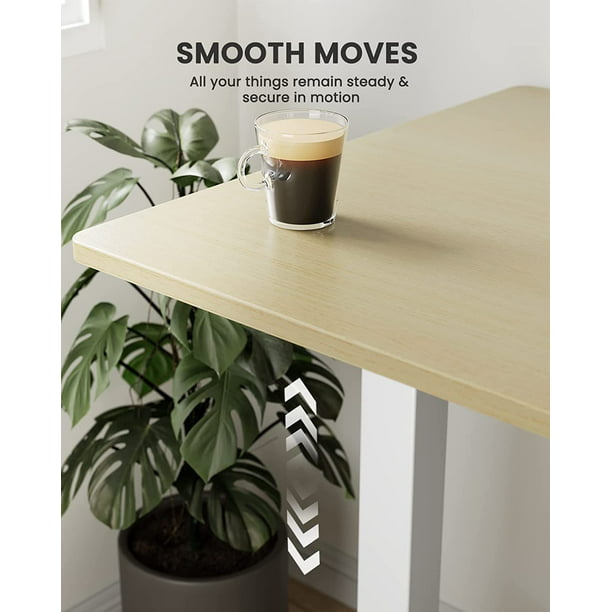 Height Adjustable Electric Standing Desk, 63x28 Inch Sit Stand up Desk, Large Memory Computer Home Office Desk, Natural - Walmart.com