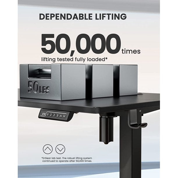 Height Adjustable Electric Standing Desk, 55 x 28 Inches Sit Stand up Desk, Memory Computer Home Office Desk, Black - Walmart.com