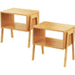 Bamboo Stackable End Tables, Wood Living Room Nightstand, Bedside Tables for Bedroom Storage, Versatile End Table, Rustic Nightstand, Set of 2 - Walmart.com