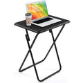 Folding TV Dinner Tray Table with No Assembly Required, Portable End Table for Eating, Foldable Snack Table for Bed Sofa, Black - Walmart.com