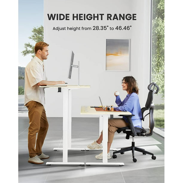 Height Adjustable Electric Standing Desk, 63x28 Inch Sit Stand up Desk, Large Memory Computer Home Office Desk, Natural - Walmart.com