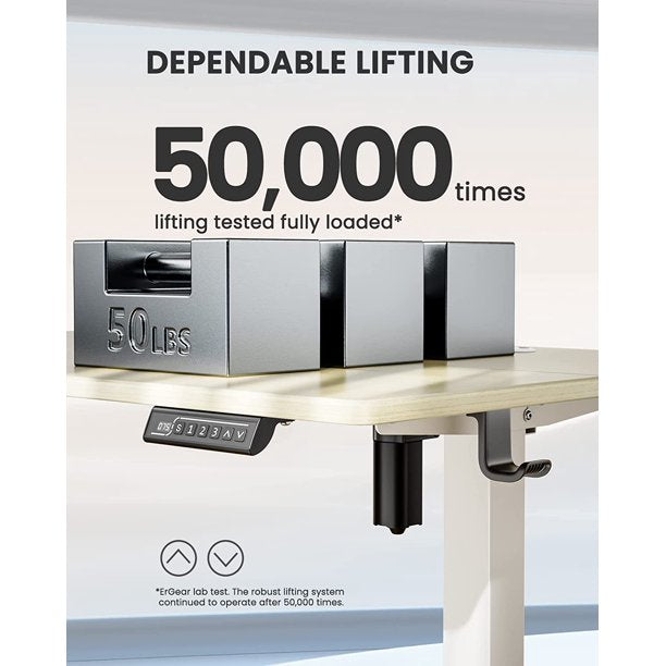 Height Adjustable Electric Standing Desk, 63x28 Inch Sit Stand up Desk, Large Memory Computer Home Office Desk, Natural - Walmart.com