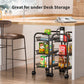 3 Tier Metal Mesh Rolling Utility Cart Storage Cart with 3 Wire Baskets and Lockable Wheels for Home Kitchen - Walmart.com