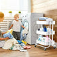Metal Rolling Utility Cart 3-Tier, Heavy Duty Storage Cart with 2 Lockable Wheels, Multifunctional Mesh Organization Cart for Kitchen Dining Room Living Room (White) - Walmart.com