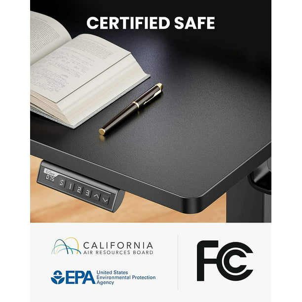 Electric Standing Desk with Keyboard Tray, Adjustable Height Sit Stand Up Desk, Home Office Desk Computer Workstation 55x28 Inches, Black - Walmart.com