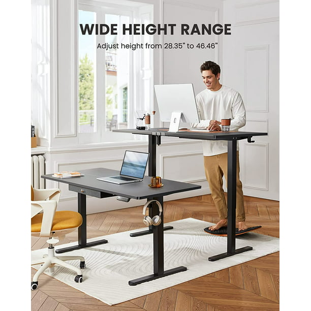 Electric Standing Desk with Drawer, Adjustable Height Sit Stand Up Desk, Home Office Desk Computer Workstation, 55x28 inch, Black - Walmart.com