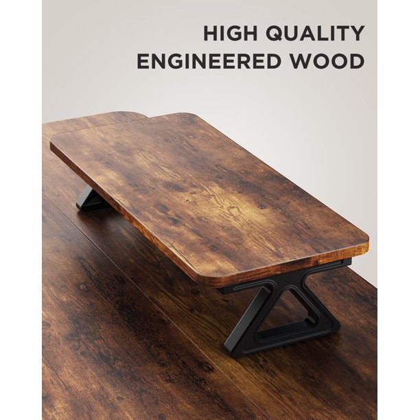 Kyspho Electric Standing Desk 48 x 24 Inches Height Adjustable, Stand Up Desk with Monitor Stand, Rustic - Walmart.com
