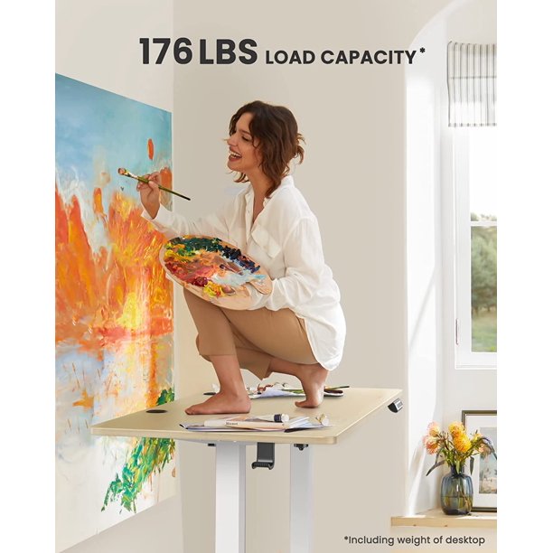 Height Adjustable Electric Standing Desk, 63x28 Inch Sit Stand up Desk, Large Memory Computer Home Office Desk, Natural - Walmart.com