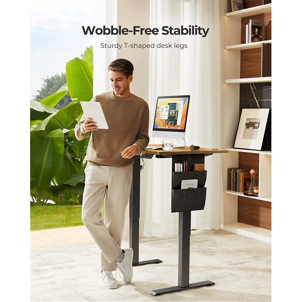 48x24 Inch Electric Standing Desk Adjustable Height with Storage Bag, Ergonomic Computer Stand Up Desk Table with Headphone Hook for Home Office - Walmart.com