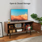 Retro TV Stand with Storage for TV up to 55 inch, Mid Century Modern TV Entertainment Center for Media Cable Box Gaming Consoles, Wood TV Console Table for Living Room Bedroom, Rustic Brown - Walmart.com