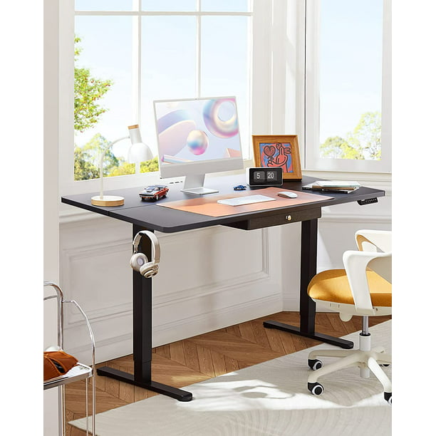 Electric Standing Desk with Drawer, Adjustable Height Sit Stand Up Desk, Home Office Desk Computer Workstation, 55x28 inch, Black - Walmart.com