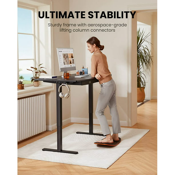 Adjustable Height Electric Standing Desk with Double Drawers, 55x28 inch Sit Stand Up Desk Computer Workstation for Home Office, Black - Walmart.com