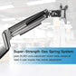 Single Arm Monitor Stand, Gas Spring Monitor Desk Mount, Adjustable Computer Riser with Clamp, Grommet Mounting Base for 13 to 32 inch Screens 75X75 100X100