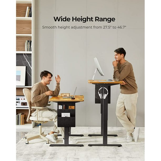 48x24 Inch Electric Standing Desk Adjustable Height with Storage Bag, Ergonomic Computer Stand Up Desk Table with Headphone Hook for Home Office - Walmart.com