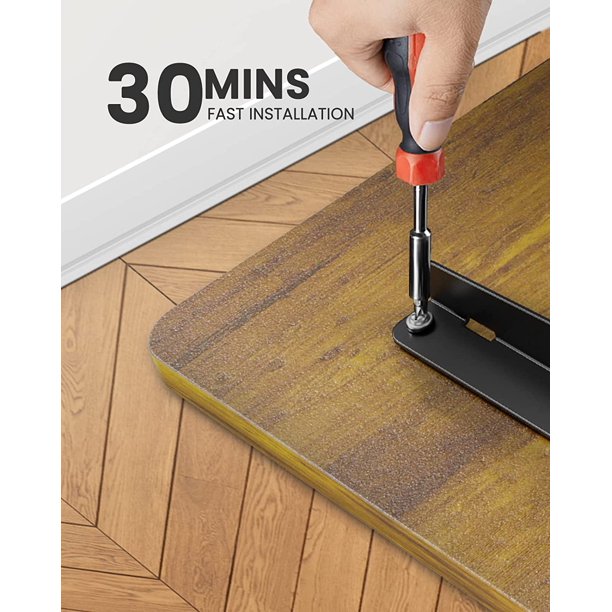 Home Office Electric Standing Desk 55 x 24 Inches, Height Adjustable Computer Stand Up Desk with Wheels, Memory Computer Workstation Table with Splice Board, Vintage Brown - Walmart.com