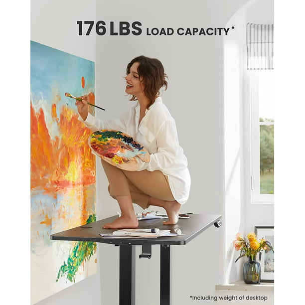 Height Adjustable Electric Standing Desk, 55 x 28 Inches Sit Stand up Desk, Memory Computer Home Office Desk, Black - Walmart.com