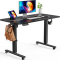 Kyspho Electric Standing Desk, Height Adjustable Sit Stand up Desk with Wheels, Memory Computer Workstation Table with Splice Board for Home Office, 48 x 24 inch, Black - Walmart.com